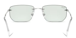 Shop Ray-Ban Logo Signature Unisex Rimless Irregular Sunglasses in Silver online.