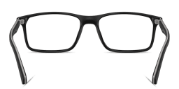 Shop Emporio Armani Eagle Logo Wide Pillow Eyeglasses in Matte Black online.