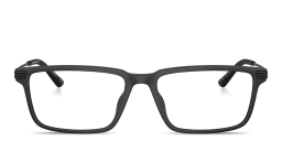 Shop Emporio Armani Eagle Logo Rectangle Eyeglasses in Black online.