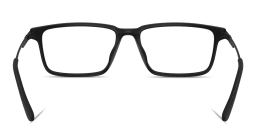 Shop Emporio Armani Eagle Logo Wide Rectangle Eyeglasses in Matte Black online.