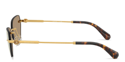 Shop Swarovski Crystal-Embellished Rimless Irregular Sunglasses in Gold online.