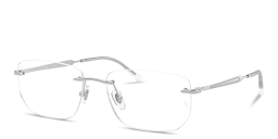 Shop Ray-Ban Optics Unisex Rimless Irregular Eyeglasses in Silver online.