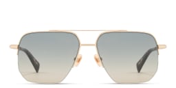 Shop ALL SAINTS Kai Half-Rim Square Sunglasses in Polished Gold online.