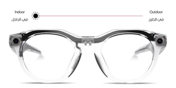 Shop Oakley Meta HSTN Limited Edition Transitions® Unisex Round Sunglasses in Clear/Transitions Grey online.
