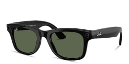 Shop Ray-Ban Meta Wayfarer Unisex Square Sunglasses in Shiny Black online.