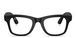 Shop Ray-Ban Meta Wayfarer Unisex Square Eyeglasses With Blue-Violet Light Lenses in Black online.