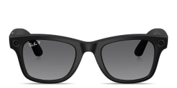 Shop Ray-Ban Meta Wayfarer Unisex Square Sunglasses in Matte Black online.