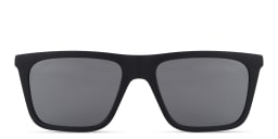 Shop Emporio Armani Clip-On Square Eyeglasses in Black online.