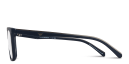 Shop Emporio Armani Clip-On Square Eyeglasses in Blue online.