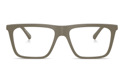 Shop Emporio Armani Clip-On Square Eyeglasses in Beige online.