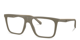 Shop Emporio Armani Clip-On Square Eyeglasses in Beige online.