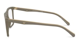Shop Emporio Armani Clip-On Square Eyeglasses in Beige online.