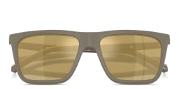 Shop Emporio Armani Clip-On Square Eyeglasses in Beige online.
