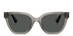 Shop Armani Exchange A|X Logo Cat-Eye Sunglasses in Transparent Grey/Dark Grey online.