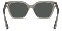 Shop Armani Exchange A|X Logo Cat-Eye Sunglasses in Transparent Grey online.