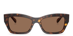 Shop Vogue Eyewear Logo Lettering Butterfly Sunglasses in Dark Havana online.
