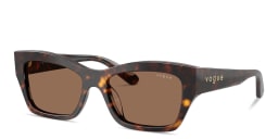 Shop Vogue Eyewear Logo Lettering Butterfly Sunglasses in Dark Havana online.