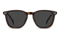 Shop Hugo Boss Clip-On Square Eyeglasses in Havana online.