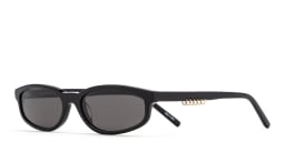 Shop TRICE Gala Irregular Sunglasses in Black online.