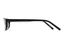 Shop TRICE Gala Irregular Sunglasses in Black online.