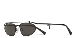 Shop TRICE Nori Irregular Sunglasses in Black online.