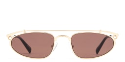 Shop TRICE Nori Irregular Sunglasses in Gold online.