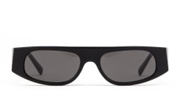 Shop TRICE Luma Irregular Sunglasses in Black/Smoke online.