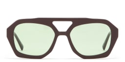 Shop TRICE Malaka Irregular Sunglasses in Brown online.