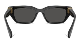 Shop Dolce & Gabbana Logo Signature Cat-Eye Sunglasses in Black online.