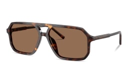 Shop Dolce & Gabbana Logo Signature Unisex Pilot Sunglasses in Havana online.