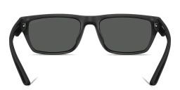 Shop Emporio Armani Embossed Logo Pillow Sunglasses in Rubber Matte Black online.