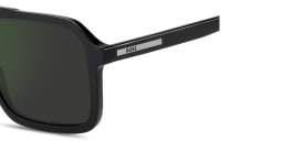 Shop Hugo Boss Logo Lettering Rectangle Sunglasses in Black online.