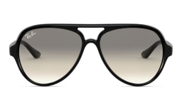 Shop Ray-Ban Cats 5000 Pilot Sunglasses in Black/Grey Gradient online.