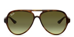 Shop Ray-Ban Cats 5000 Pilot Sunglasses in Light Havana/Green Gradient Brown online.