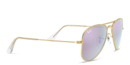 Shop Ray-Ban Junior Kids Pilot Sunglasses in Metal in Gold online.