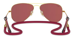 Shop Ray-Ban Junior Kids Pilot Sunglasses in Gold online.