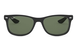Shop Ray-Ban Junior New Wayfarer Kids Square Sunglasses in Black/Green online.