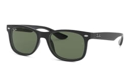 Shop Ray-Ban Junior New Wayfarer Kids Square Sunglasses in Black online.