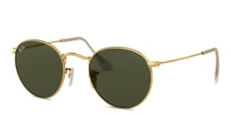 Shop Ray-Ban Round Metal Sunglasses in Gold online.