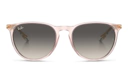 Shop Ray-Ban Erika Classic Panthos Sunglasses in Transparent Pink/Grey Gradient online.