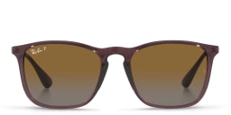 Shop Ray-Ban Chris Square Sunglasses in Transparent Brown online.