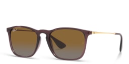 Shop Ray-Ban Chris Square Sunglasses in Transparent Brown online.