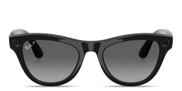 Shop Ray-Ban Meta Skyler Unisex Cat-Eye Sunglasses in Shiny Black online.