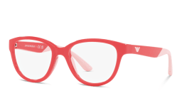 Shop Emporio Armani Kids Cat-Eye Eyeglasses in Red online.