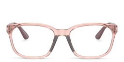 Shop Emporio Armani Junior Eaglo Logo Pillow Eyeglasses in Transparent Pink online.