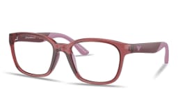 Shop Emporio Armani Junior Eaglo Logo Pillow Eyeglasses in Red online.