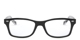 Shop Ray-Ban Junior Kids Square Eyeglasses in Black On Transparent online.