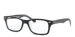 Shop Ray-Ban Junior Kids Square Eyeglasses in Black On Transparent online.