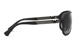 Shop Emporio Armani Unisex Square Sunglasses in Rubber Black online.