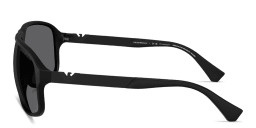 Shop Emporio Armani Eagle Logo Square Sunglasses in Black online.
